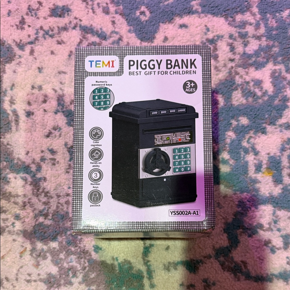 Black Electronic Piggy Bank for Kids